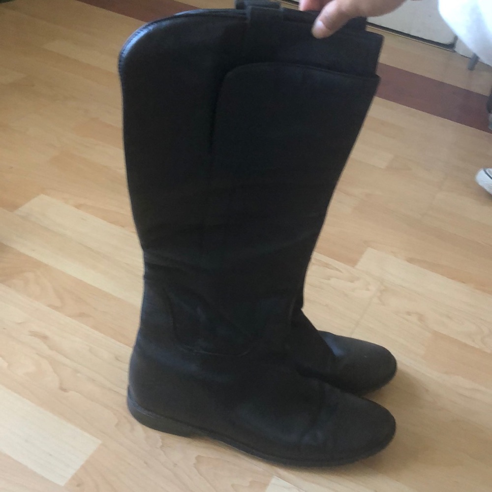 Frye Black leather knee high boots